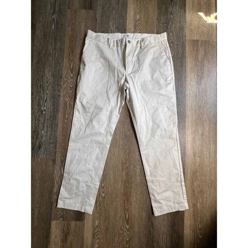 Spoke Sharps Chinos Mens Waist 37 Stone White Build A Tailored Cotton Trousers